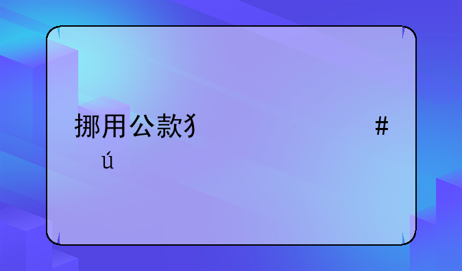 挪用公款犯罪案例