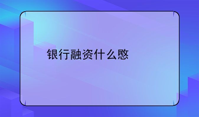 银行融资什么意思