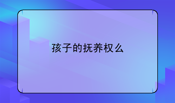 孩子的抚养权么