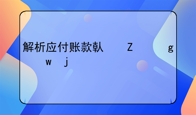 解析应付账款借方余额的奥秘