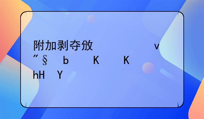 附加剥夺政治权利是什么意思