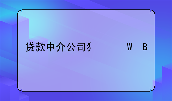 贷款中介公司犯法吗