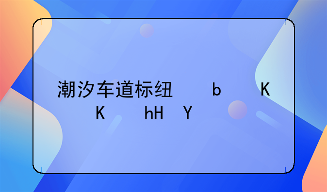 潮汐车道标线是什么意思