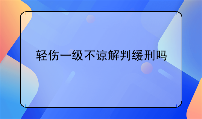 轻伤一级不谅解判缓刑吗