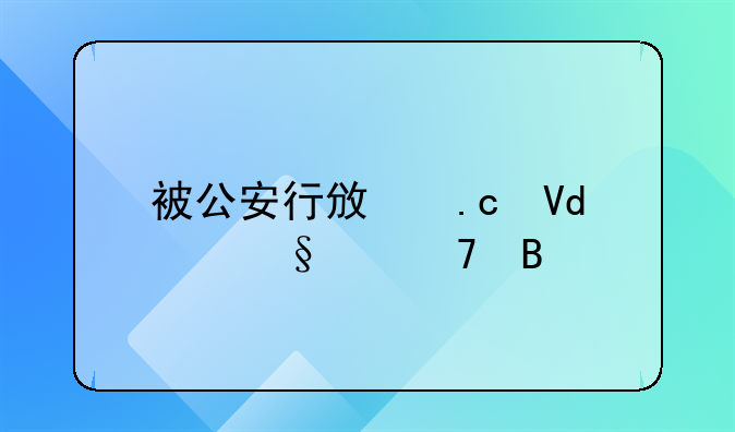 被公安行政拘留20天严重吗