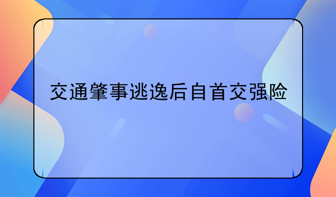 交通肇事逃逸后自首交强险