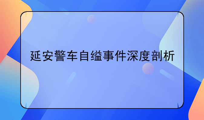 延安警车自缢事件深度剖析