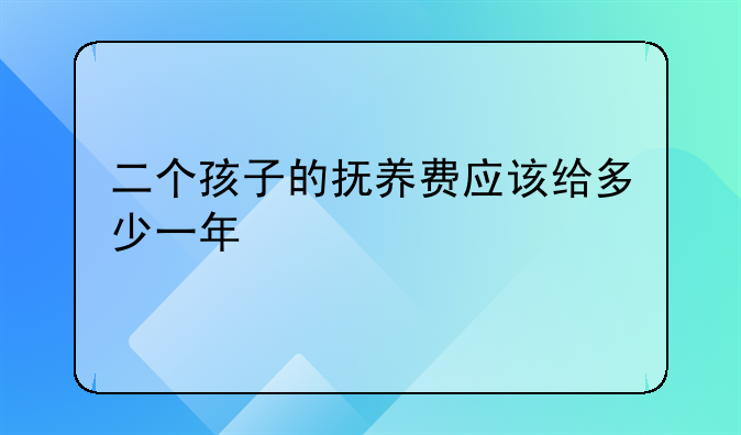 二个孩子的抚养费应该给多少一年