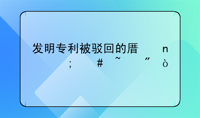 发明专利被驳回的原因怎么查到？