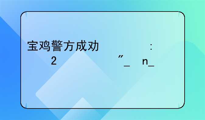 宝鸡警方成功破获跨区系列盗窃案