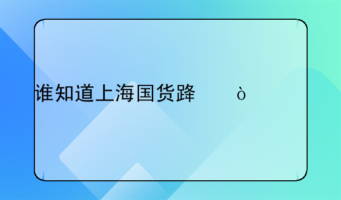 谁知道上海国货路强迁打死人的事