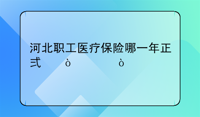 河北职工医疗保险哪一年正式缴费？