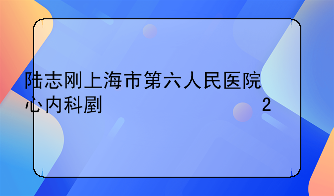 陆志刚上海市第六人民医院心内科副主任医师