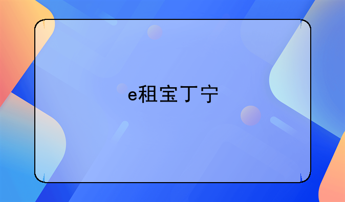 e租宝丁宁